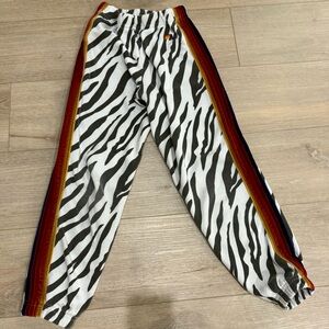 Aviator Nation Zebra Print Pants with Rainbow Stripes